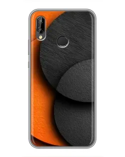 Чехол для Huawei P20 Lite (ANE-L02) с картинкой «Геометрия оранжевых кругов»