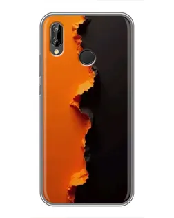 Чехол для Huawei P20 Lite (ANE-L02) с картинкой «Оранжевый разлом»
