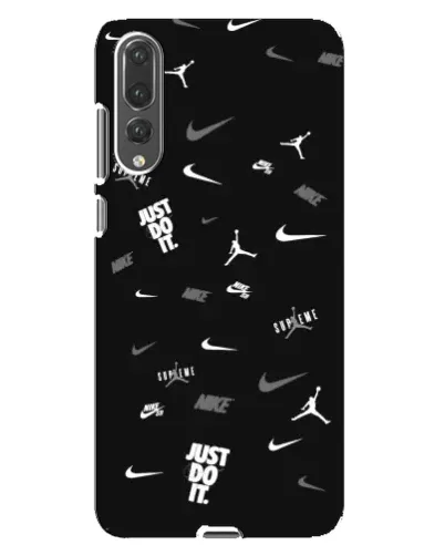 Чехол для Huawei P20 Pro (CLT-L04) с картинкой «Nike Black Pattern»