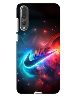 Чехол для Huawei P20 Pro (CLT-L04) с картинкой «Огненный логотип Nike»