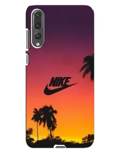 Чехол для Huawei P20 Pro (CLT-L04) с картинкой «Nike на закате солнца»