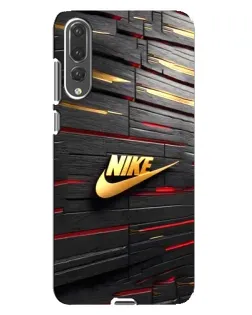 Чехол для Huawei P20 Pro (CLT-L04) с картинкой «Золотой Nike на металле»