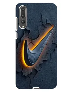 Чехол для Huawei P20 Pro (CLT-L04) с картинкой «Объемный логотип Найк»