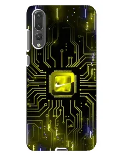 Чехол для Huawei P20 Pro (CLT-L04) с картинкой «Nike — золотая искра»