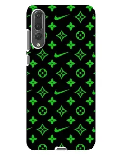 Чехол для Huawei P20 Pro (CLT-L04) с картинкой «Неоновый принт LV»