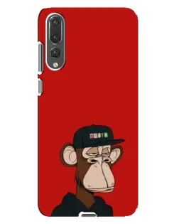 Чехол для Huawei P20 Pro (CLT-L04) с картинкой «Bored Ape — красный фон»