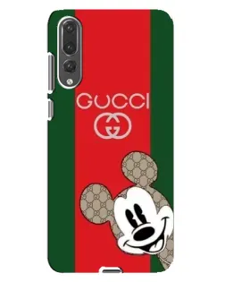 Чехол для Huawei P20 Pro (CLT-L04) с картинкой «Gucci — полосы и Микки»