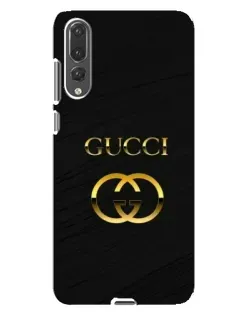 Чехол для Huawei P20 Pro (CLT-L04) с картинкой «Золотой логотип Gucci»