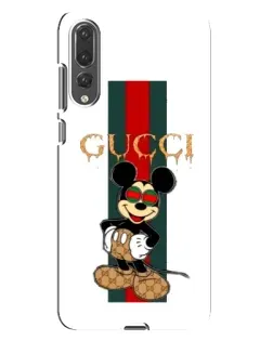 Чехол для Huawei P20 Pro (CLT-L04) с картинкой «Микки Маус Gucci — полосы»