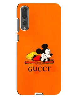 Чехол для Huawei P20 Pro (CLT-L04) с картинкой «Микки Маус Gucci — оранж»