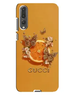 Чехол для Huawei P20 Pro (CLT-L04) с картинкой «Gucci — золотые бабочки»