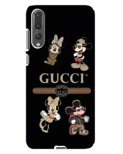 Чехол для Huawei P20 Pro (CLT-L04) с картинкой «Gucci — герои Disney и монограмма»