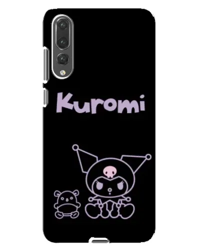 Чехол для Huawei P20 Pro (CLT-L04) с картинкой «Kuromi — черный минимализм»