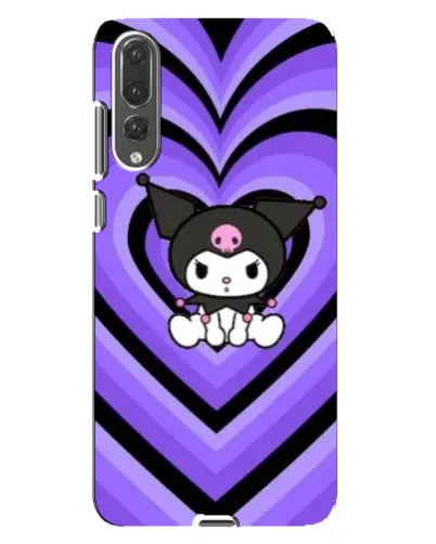 Чехол для Huawei P20 Pro (CLT-L04) с картинкой «Kuromi и фиолетовые сердца»