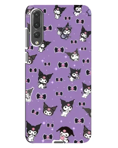Чехол для Huawei P20 Pro (CLT-L04) с картинкой «Kuromi — паттерн»