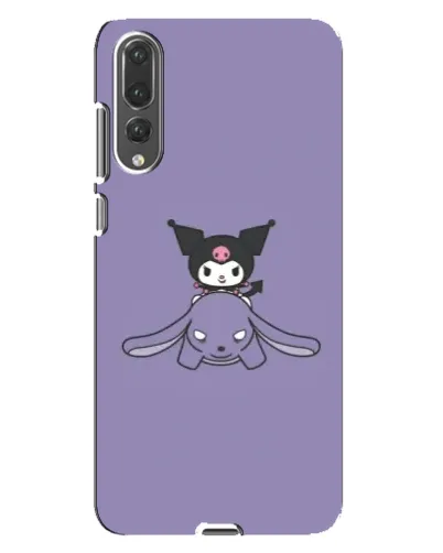 Чехол для Huawei P20 Pro (CLT-L04) с картинкой «Kuromi на лиловом фоне»