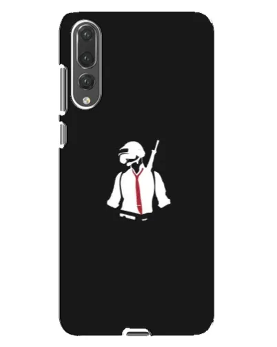 Чехол для Huawei P20 Pro (CLT-L04) с картинкой «PUBG — силуэт воина»
