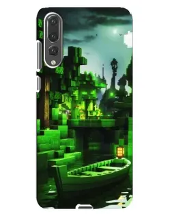 Чехол для Huawei P20 Pro (CLT-L04) с картинкой «Minecraft лесной пейзаж»