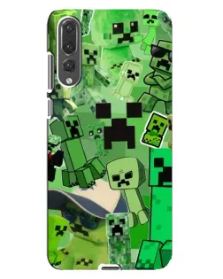 Чехол для Huawei P20 Pro (CLT-L04) с картинкой «Криперы Minecraft»