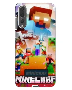 Чехол для Huawei P20 Pro (CLT-L04) с картинкой «Minecraft герои игры»