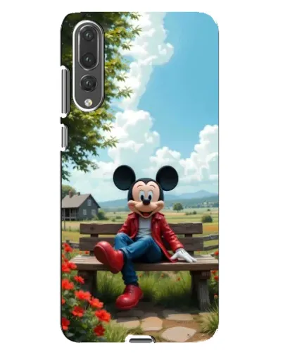 Чехол для Huawei P20 Pro (CLT-L04) с картинкой «Микки на скамейке»