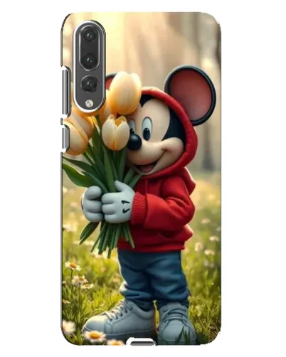 Чехол для Huawei P20 Pro (CLT-L04) с картинкой «Микки с тюльпанами»