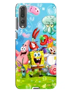Чехол для Huawei P20 Pro (CLT-L04) с картинкой «Губка Боб и друзья»