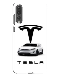 Чехол для Huawei P20 Pro (CLT-L04) с картинкой «Tesla White Style»