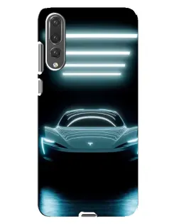 Чехол для Huawei P20 Pro (CLT-L04) с картинкой «Tesla в неоне»