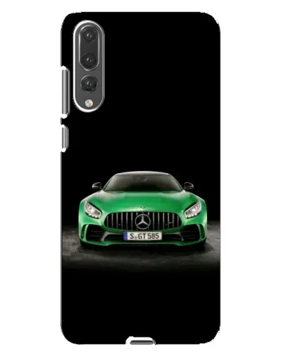 Чехол для Huawei P20 Pro (CLT-L04) с картинкой «Mercedes — неоновый лого»