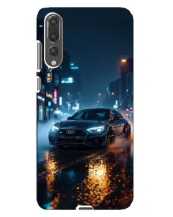 Чехол для Huawei P20 Pro (CLT-L04) с картинкой «Ночной город и Audi»