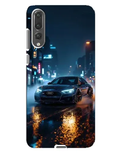 Чехол для Huawei P20 Pro (CLT-L04) с картинкой «Ночной город и Audi»