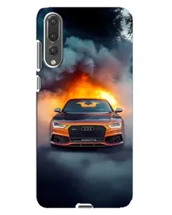 Чехол для Huawei P20 Pro (CLT-L04) с картинкой «Audi в огненном дыму»