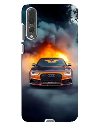 Чехол для Huawei P20 Pro (CLT-L04) с картинкой «Audi в огненном дыму»