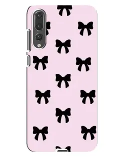 Чехол для Huawei P20 Pro (CLT-L04) с картинкой «Черные банты Coquette»