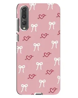 Чехол для Huawei P20 Pro (CLT-L04) с картинкой «Сердца и банты»