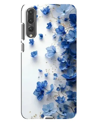 Чехол для Huawei P20 Pro (CLT-L04) с картинкой «Голубой цветочный каскад»