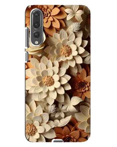 Чехол для Huawei P20 Pro (CLT-L04) с картинкой «Бежевый флористический декор»