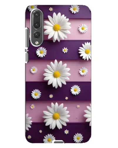 Чехол для Huawei P20 Pro (CLT-L04) с картинкой «Ромашки на фиолетовом»