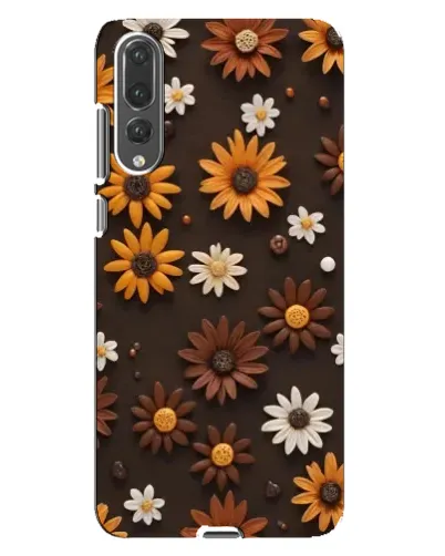 Чехол для Huawei P20 Pro (CLT-L04) с картинкой «Узор из маленьких подсолнухов»