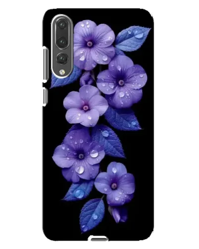 Чехол для Huawei P20 Pro (CLT-L04) с картинкой «Фиолетовые цветы с росою»