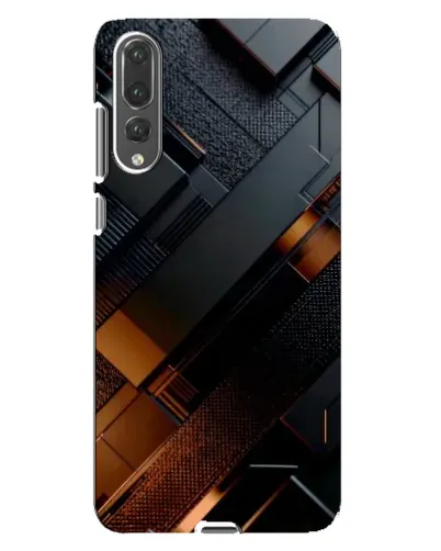 Чехол для Huawei P20 Pro (CLT-L04) с картинкой «Черные геометрические блоки»