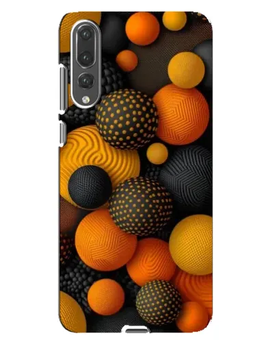 Чехол для Huawei P20 Pro (CLT-L04) с картинкой «Объемные оранжевые сферы»