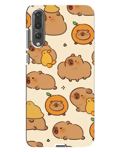 Чехол для Huawei P20 Pro (CLT-L04) с картинкой «Капибары с апельсинами»