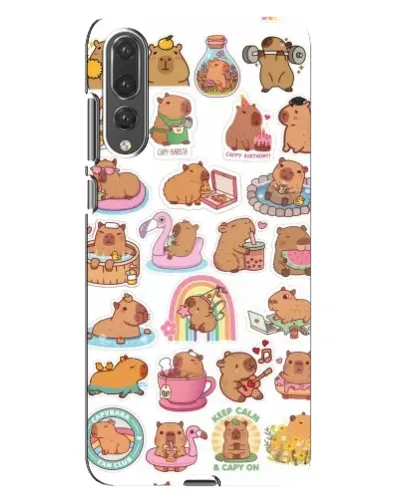 Чехол для Huawei P20 Pro (CLT-L04) с картинкой «Капибары набор»