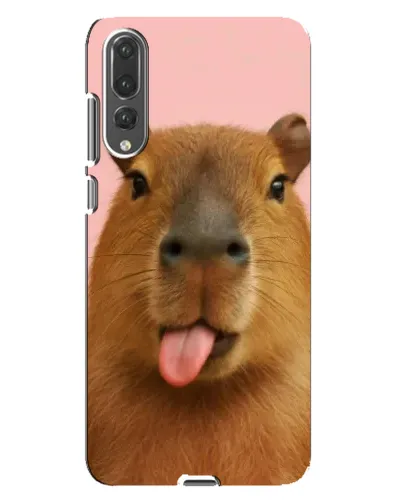 Чехол для Huawei P20 Pro (CLT-L04) с картинкой «Капибара с языком»