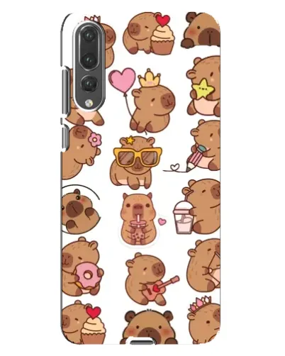 Чехол для Huawei P20 Pro (CLT-L04) с картинкой «Стикерпак с капибарами»