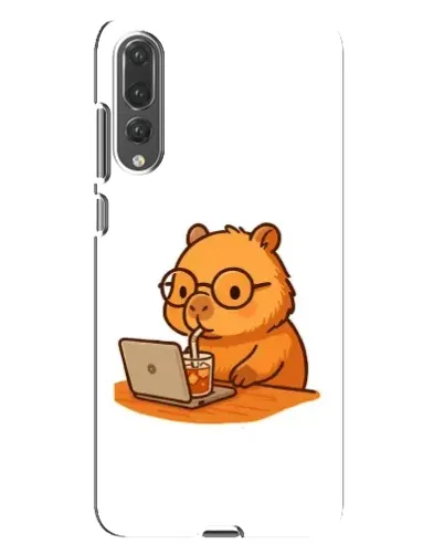 Чехол для Huawei P20 Pro (CLT-L04) с картинкой «Капибара с ноутбуком»