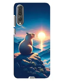 Чехол для Huawei P20 Pro (CLT-L04) с картинкой «Закат солнца с капибарой» Чехол для Huawei P20 Pro (CLT-L04) с картинкой «Закат солнца с капибарой»