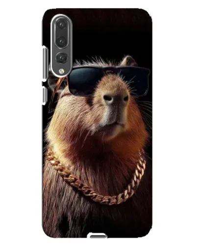 Чехол для Huawei P20 Pro (CLT-L04) с картинкой «Капибара золотая цепь»